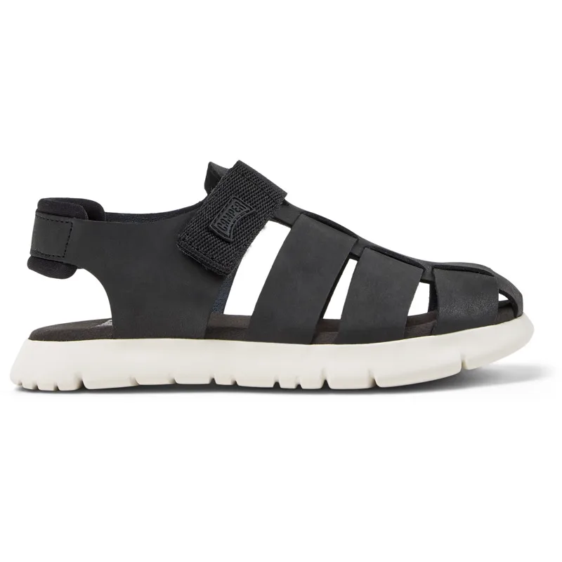 CAMPER Oruga - Πέδιλα Για Κορίτσια - Μαύρο, Μέγεθος 30, Smooth leather/Cotton fabric