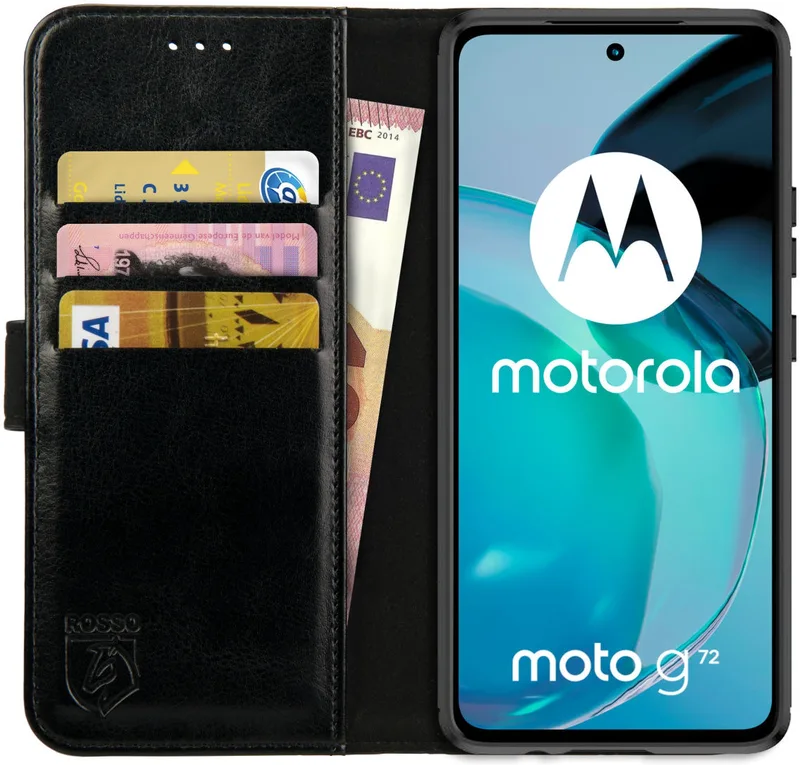 Κόκκινο Element PU Θήκη Πορτοφόλι Motorola Moto G72 - Black (8719246376887)