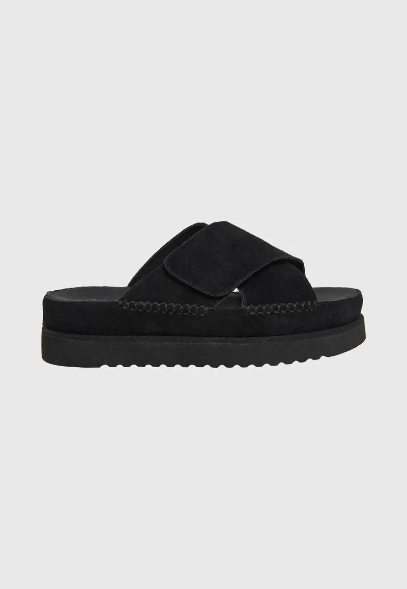 Funky Buddha Γυναικεία Suede σανδάλια FBL011-118-08 Μαύρο