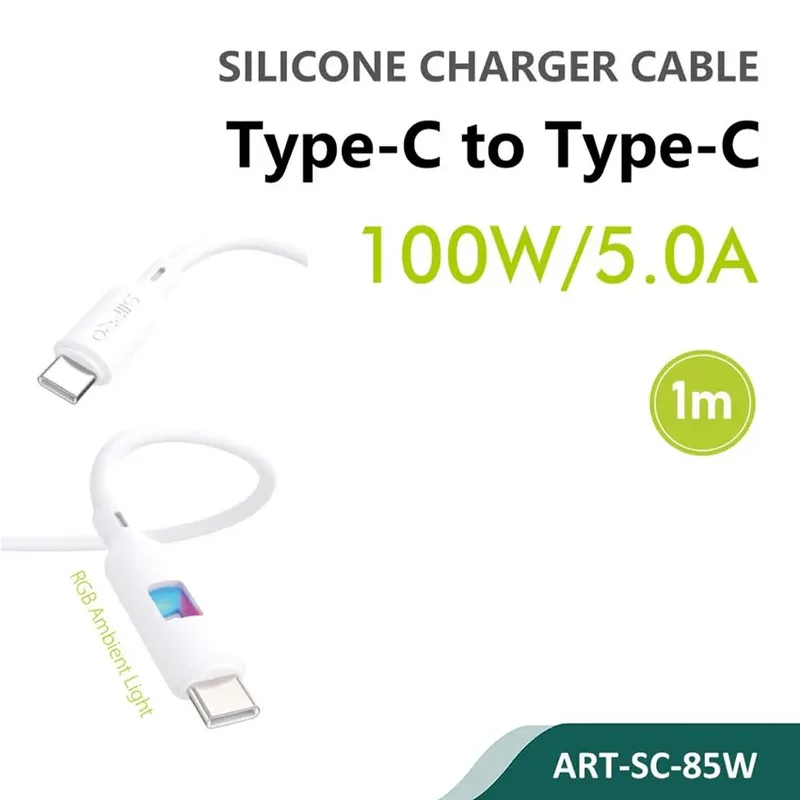 Siipro Καλώδιο USB-C to USB-C 1M 100W White