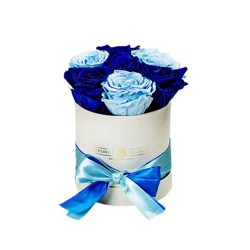 Forever Roses Μπλε-Γαλάζιο Premium 12x17cm 7 τριαντάφυλλα