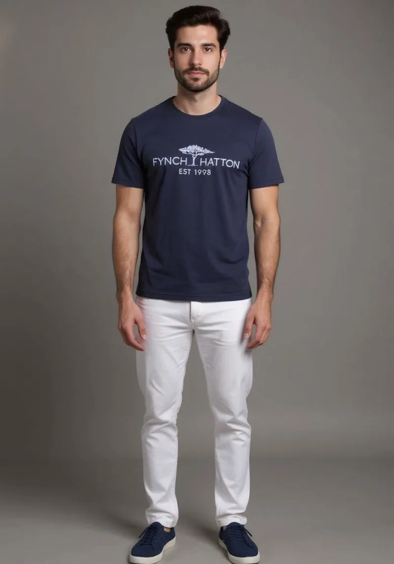 Fynch Hatton T Shirt της σειράς Breeze - 1503 1511 685 Navy