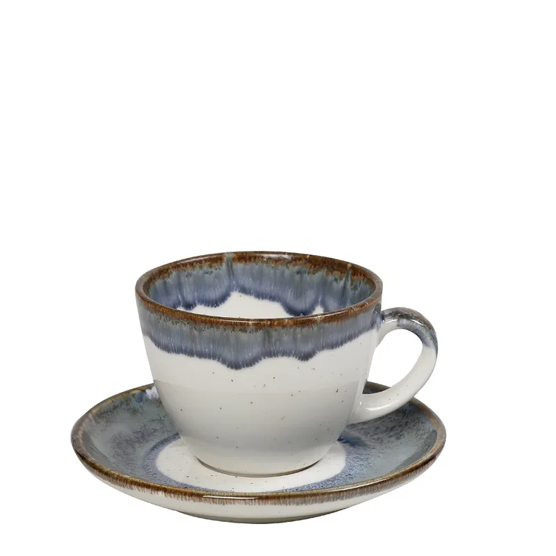 Φλυτζάνι Με Πιατάκι Cappuccino Stoneware Essentials ESPIEL 220ml OWR102K6 (Σετ 6 Τεμάχια) (Υλικό: Stoneware) - ESPIEL - OWR102K6