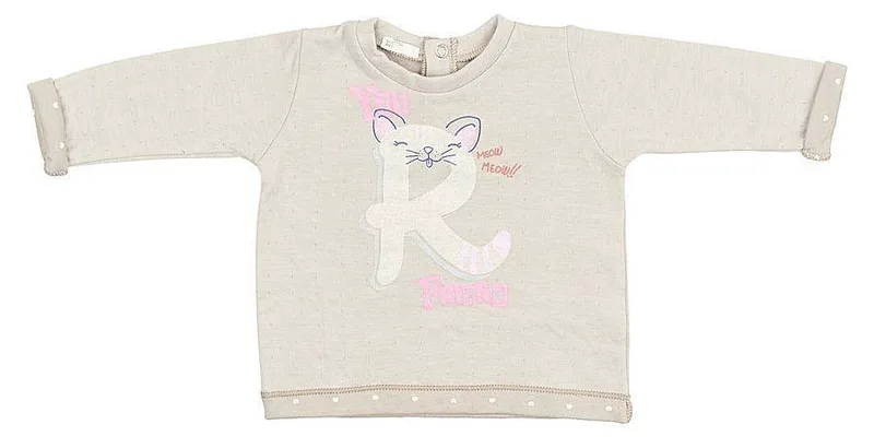 ΜΠΛΟΥΖΑ ΜΑΚΡΥΜΑΝΙΚΗ BENETTON PLAYTIME HER ΓΚΡΙ (62 CM)-(3-6 ΜΗΝΩΝ)