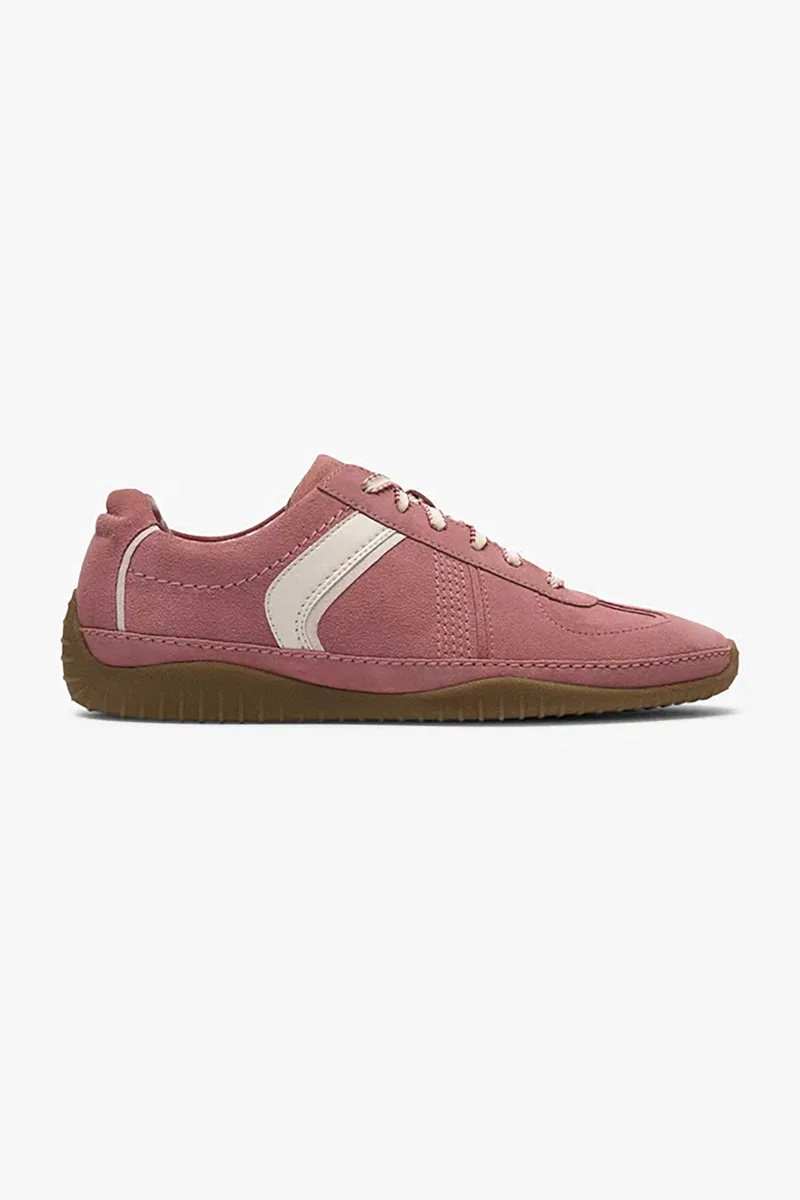 Clarks γυναικεία suede sneakers "Meridor Lo" - 26186010 Ροζ