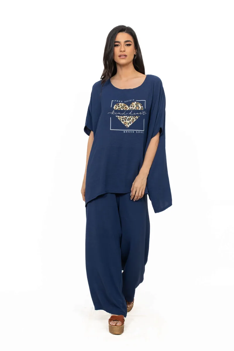 ΣΕΤ PLUS SIZE ΜΕ ΣΤΑΜΠΑ ΜΠΛΕ ΜΠΛΕ