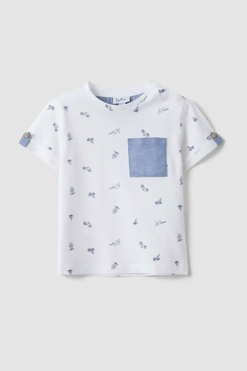 OVS βρεφικό T-shirt με all-over print Regular Fit - 002619897 Λευκό