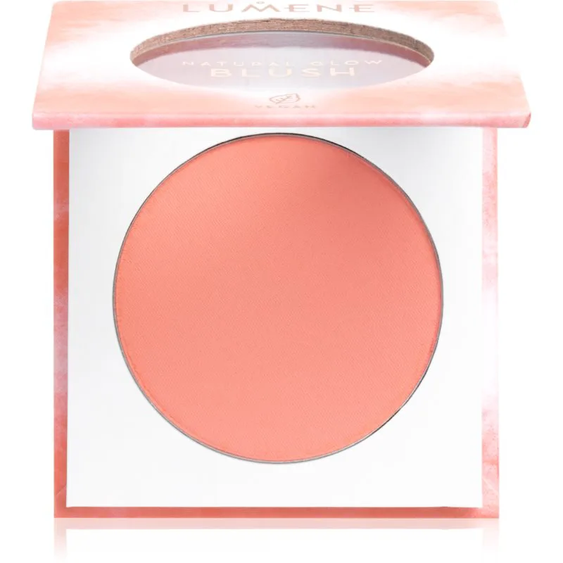 Lumene Natural Glow πουδρέ ρουζ απόχρωση 1 Coral Glow 4 γρ