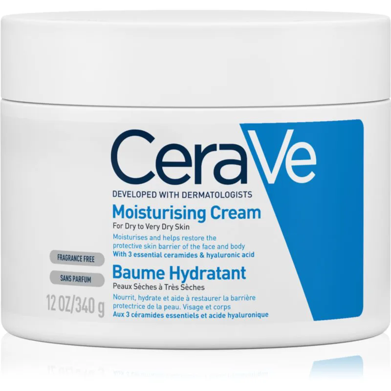 CeraVe Moisturizers ενυδατική κρέμα για σώμα και πρόσωπο για ξηρό έως πολύ ξηρό δέρμα 340 γρ