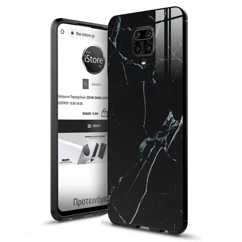 Glossy Marble Black Case Xiaomi Redmi Note 9s