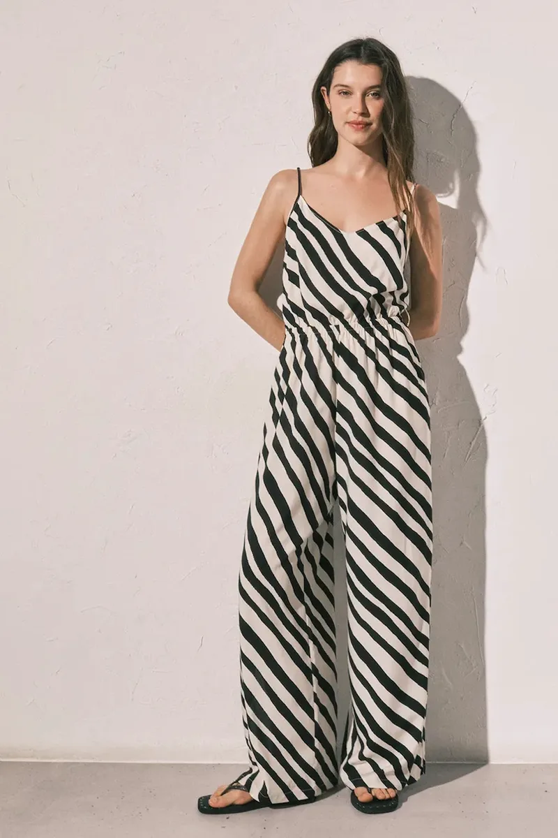 women'secret ολόσωμη φόρμα palazzo γυναικεία από βισκόζη