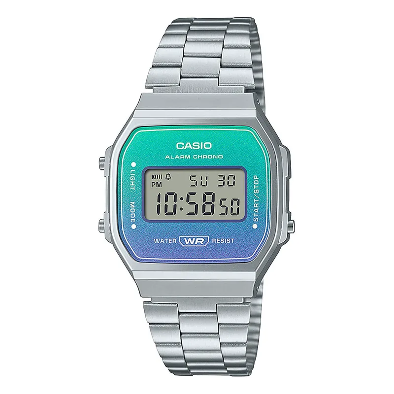 CASIO Vintage Silver Stainless Steel Bracelet A-168WER-2AEF