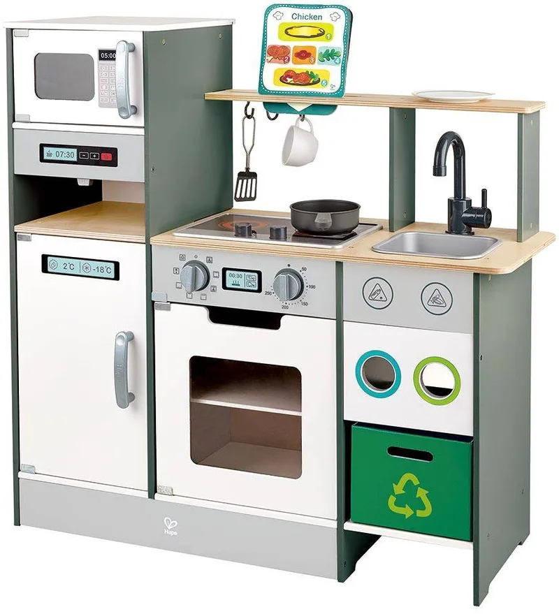 ΞΥΛΙΝΗ ΚΟΥΖΙΝΑ HAPE KITCHEN WITH FUN FAN STOVE ΜΕ ΦΩΤΑ ΚΑΙ ΗΧΟΥΣ