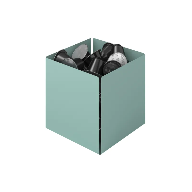 Θήκη Για Κάψουλες Του Καφέ Ανοξείδωτη Matt Turquoise 13x13x13εκ. Pam & Co 116-913 (Υλικό: Ανοξείδωτο, Χρώμα: Τυρκουάζ) - Pam & Co - 116-913