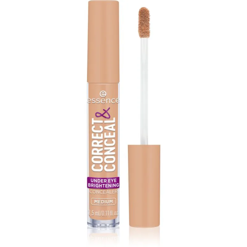 essence CORRECT & CONCEAL λαμπρυντικός διορθωτής για την αντιμετώπιση μαύρων κύκλων κάτω από τα μάτια απόχρωση 20 Medium 3 ml