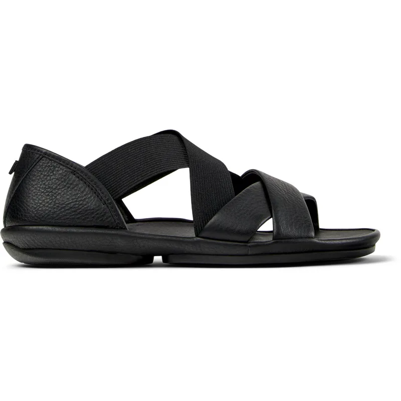 CAMPER Right - Πέδιλα Για Γυναικεία - Μαύρο, Μέγεθος 38, Smooth leather/Cotton fabric
