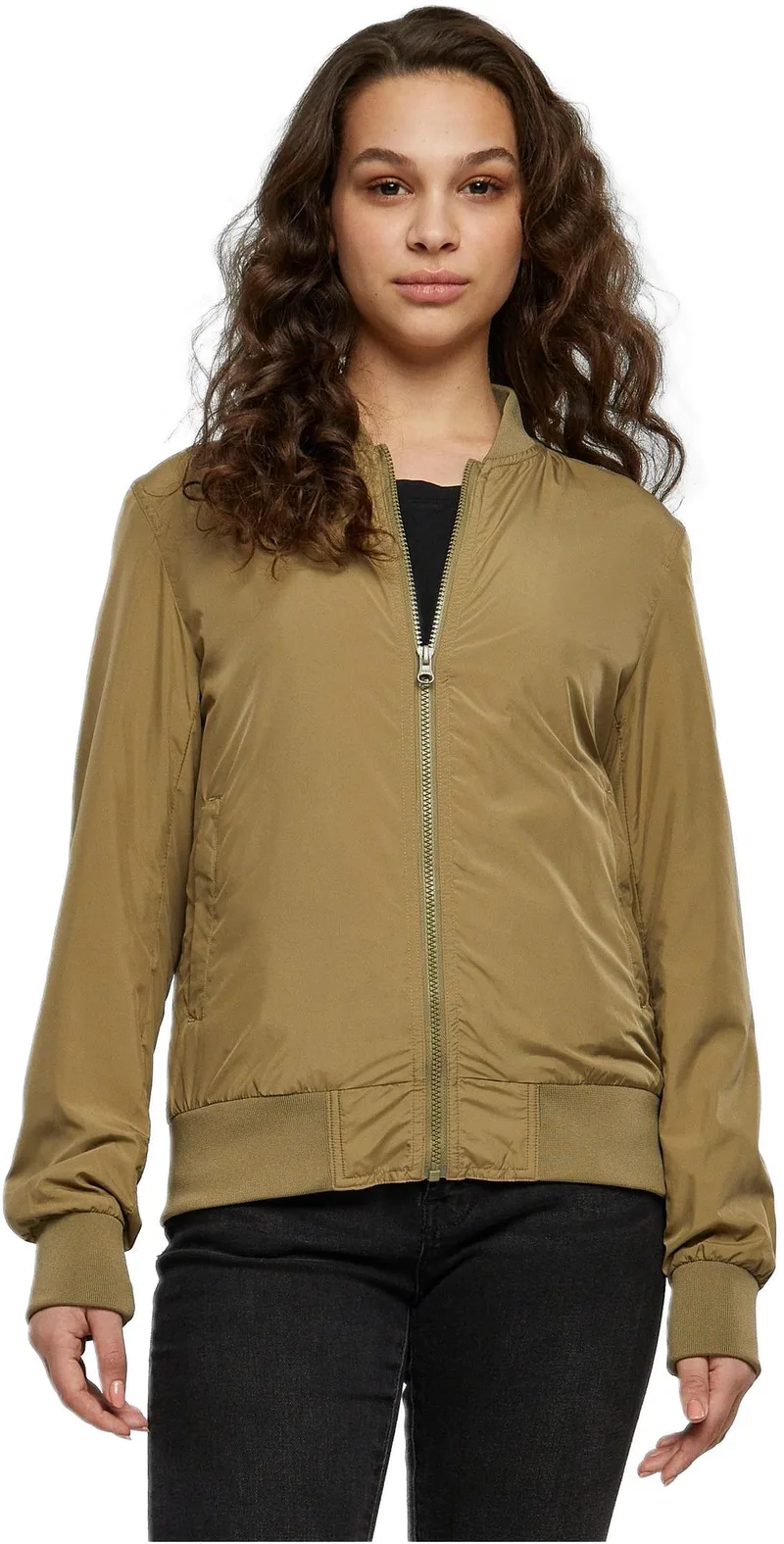 Ladies Light Bomber Jacket Urban Classics TB1217-00472 khaki