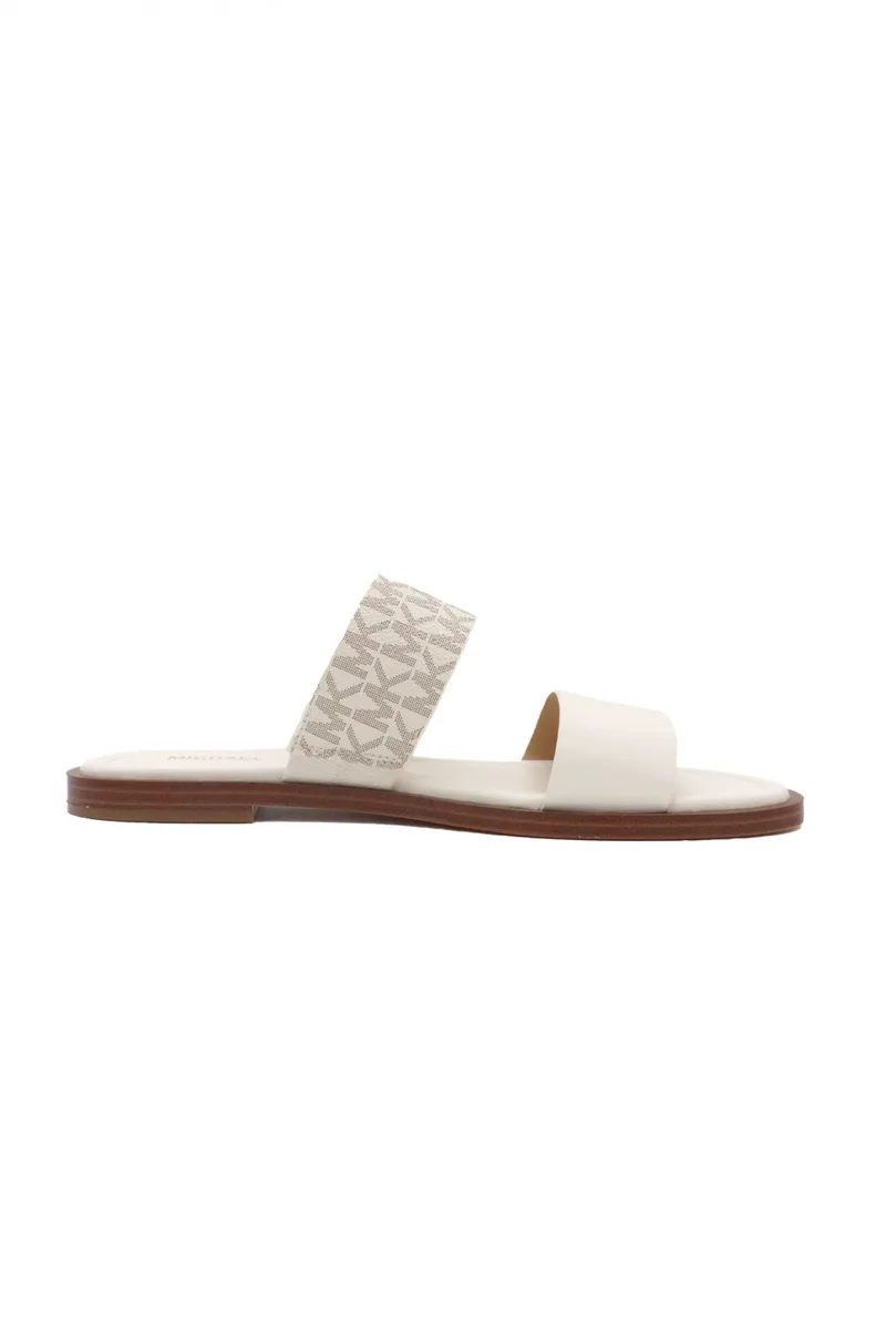MICHAEL KORS ΠΑΠΟΥΤΣΙΑ ΠΑΝΤΟΦΛΕΣ VERA SANDAL ΜΕΤΑΛΛΙΚΟ LOGO MΠΕΖ/ΚΑΦΕ