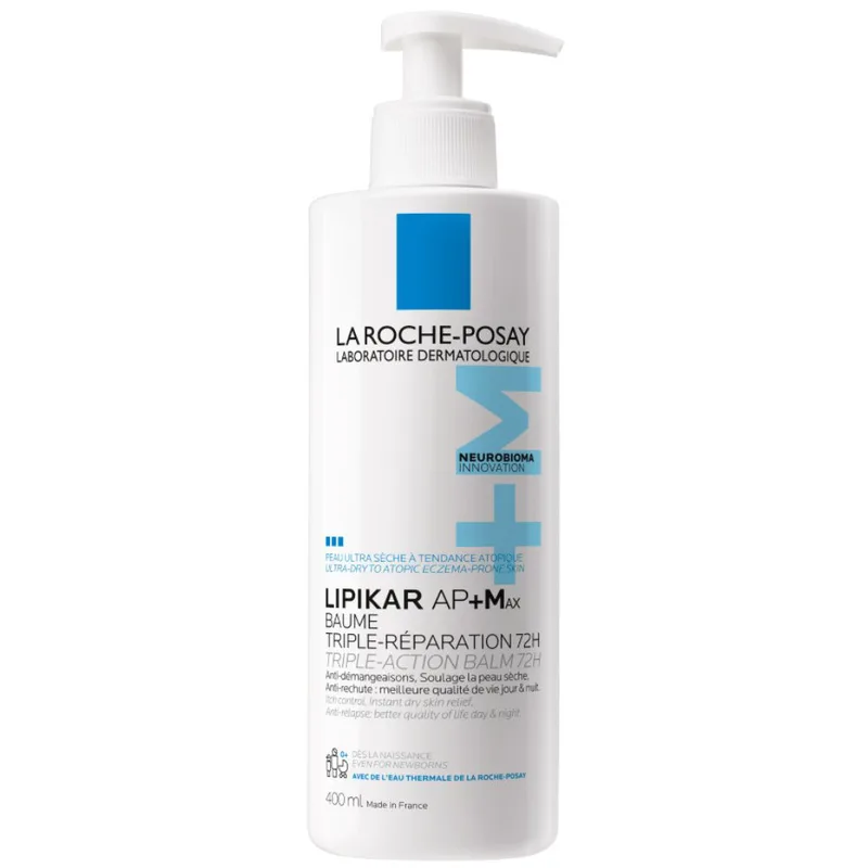 La Roche-Posay Neurobioma Lipikar Baume AP+MAX Face & Body Ενυδατικό Βάλσαμο Αναπλήρωσης Λιπιδίων για Δέρμα Πολύ Ξηρό Ή Με Τάσης Ατοπίας που Χαρίζει Αίσθηση Ανακούφισης με Αντλία 400ml