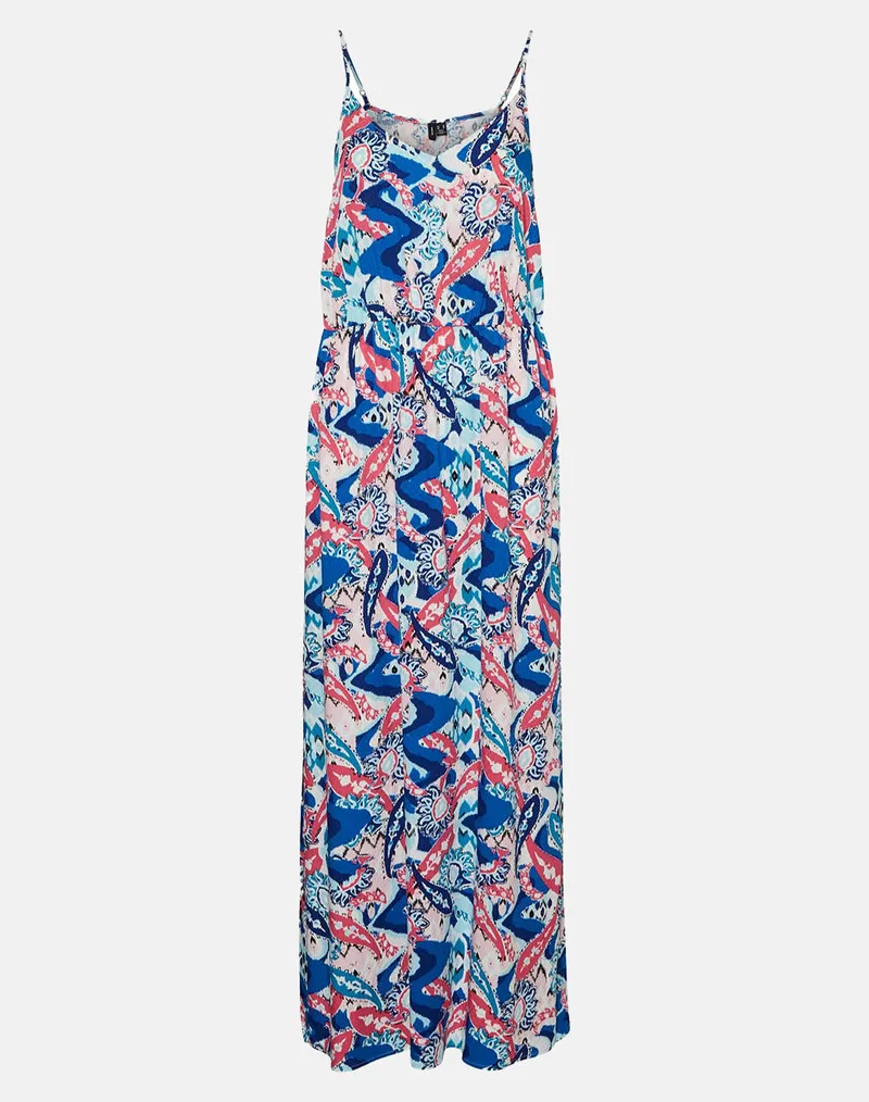 VERO MODA VMUSSI S/L ANKLE DRESS WVN BTQ 10290480-Skydiver Multi