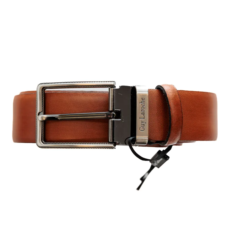 Guy Laroche Ανδρική Δερμάτινη Ζώνη Leather Belt GL202/4 Καφέ