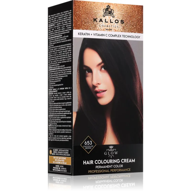 Kallos Glow Lasting Cream Colour μόνιμη βαφή μαλλιών απόχρωση Chocolate Brown 60 ml