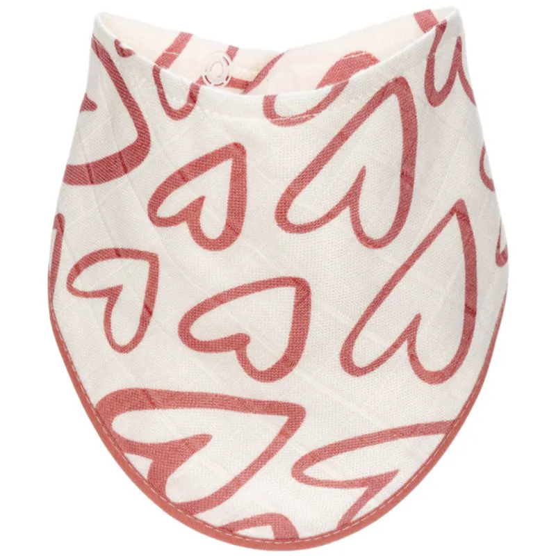 T-TOMI BIO Bamboo Bibs Ροζ Hearts σαλιάρα 27 x 42 cm 1 τμχ