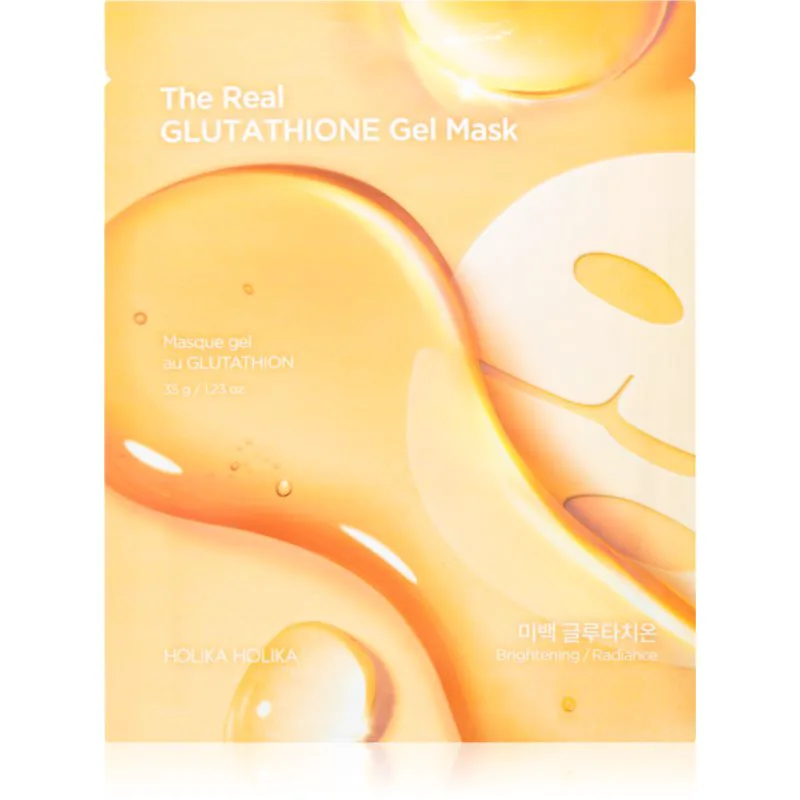 Holika Holika The Real Glutathione Gel Mask λαμπρυντική υφασμάτινη μάσκα λάμψης με υφή τζέλ 35 γρ