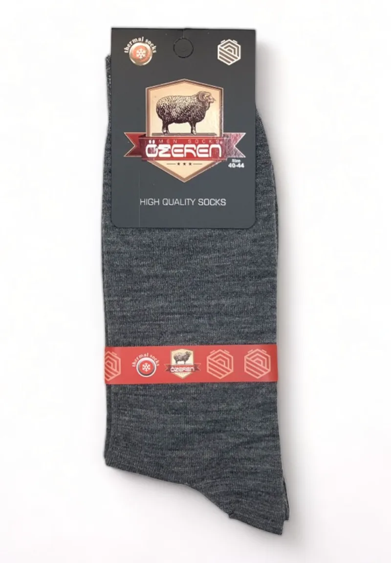 Κάλτσες ανδρικές Trendy θερμικές μάλλινες Γκρι W21THERMALGR