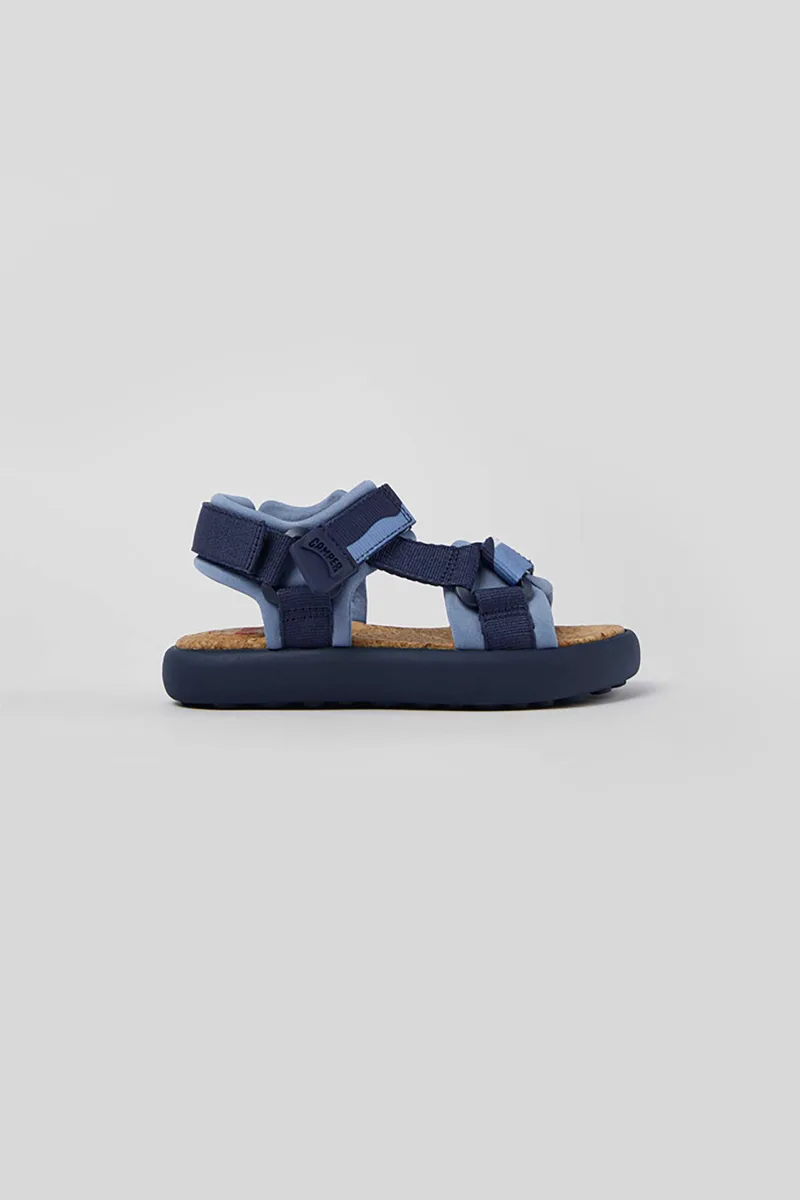 Camper παιδικά υφασμάτινα σανδάλια με velcro και λογότυπο "Pelotas Flota" (28-34) - K800579-001-01 Μπλε Σκούρο
