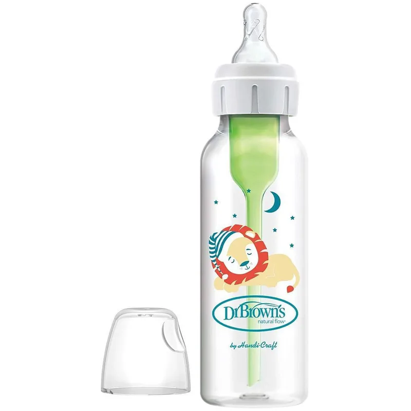 Dr. Brown's Natural Flow Options+ Anti-Colic Πλαστικό Μπιμπερό με Στενό Λαιμό & Θηλή Σιλικόνης 0m+, 250ml, Κωδ SB81105