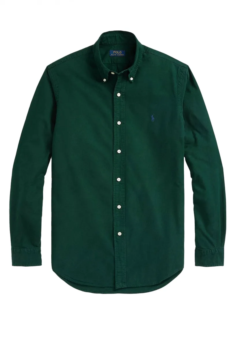 RALPH LAUREN ΠΟΥΚΑΜΙΣΟ BUTTON DOWN CUSTOM FIT LOGO ΠΡΑΣΙΝΟ