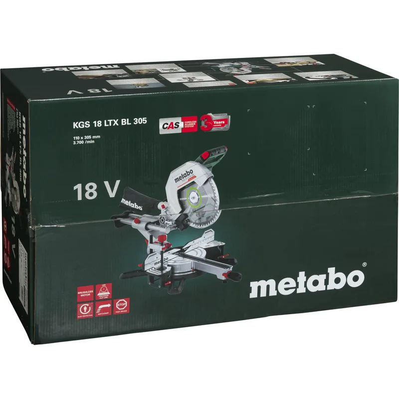 Metabo KGS 18 LTX BL 305 Cordless Table Saw with Brushless Motor
