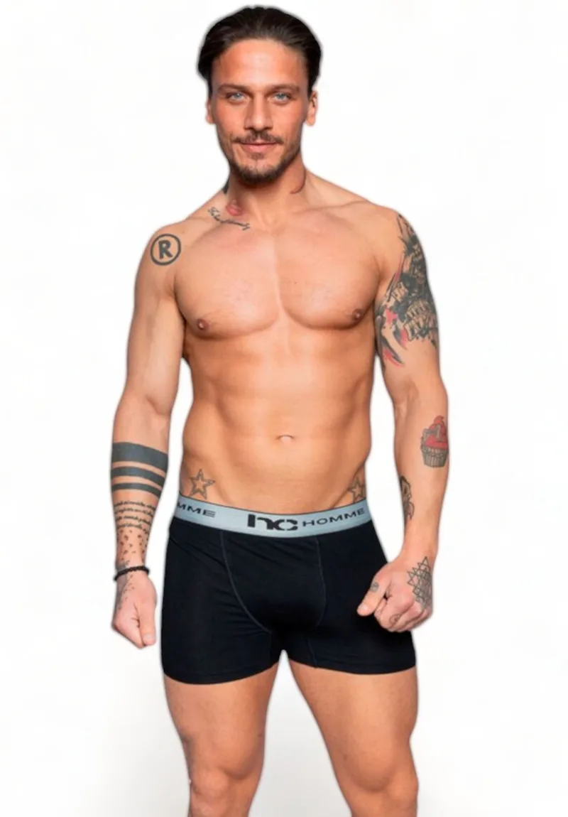Boxer Ανδρικό με Χρωματιστό Λάστιχο Nina Club μαυρο-γκρι NC411GRI-Μαύρο