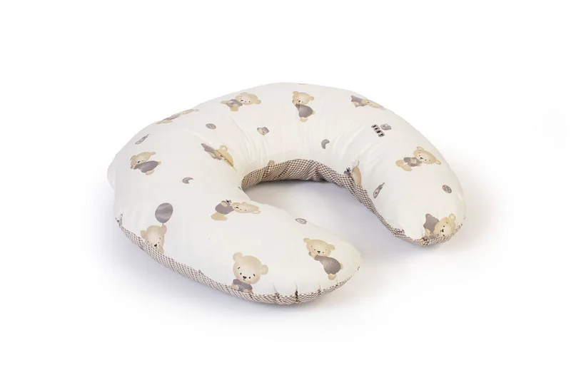Μαξιλάρι Θηλασμού Βαμβακερό 60x50x15εκ. Bear's Nest 05 White-Grey DimCol (Ύφασμα: Βαμβάκι 100%, Χρώμα: Λευκό) - DimCol - 31115047005