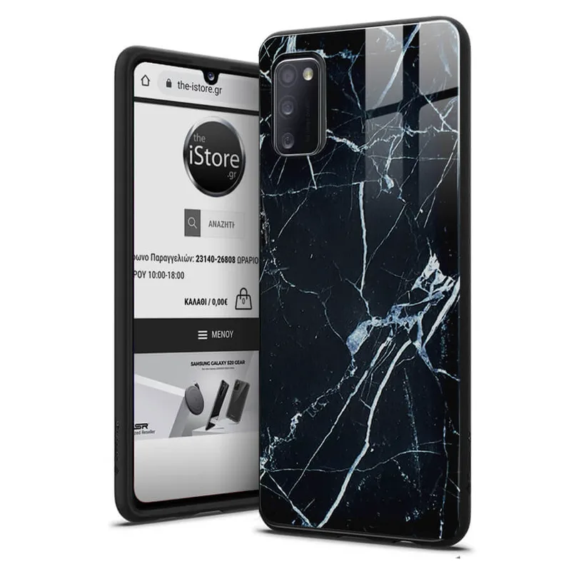 Glossy Marble Black Case Samsung Galaxy M52 5G