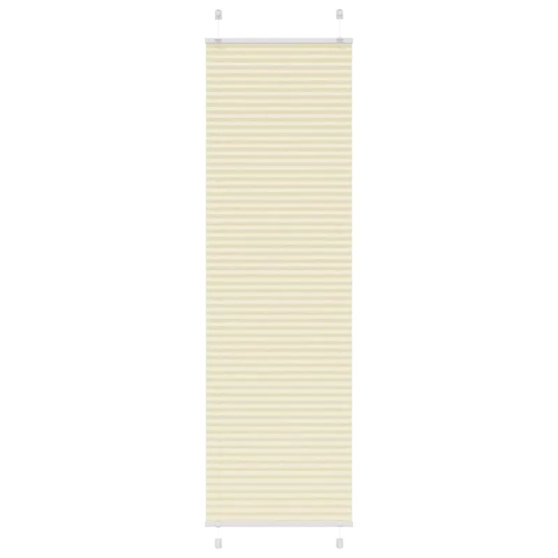 vidaXL Πλισέ Στόρι Κρεμ 65x200 εκ. Πλάτος Υφάσματος 64,4 εκ. Πολυεστέρας