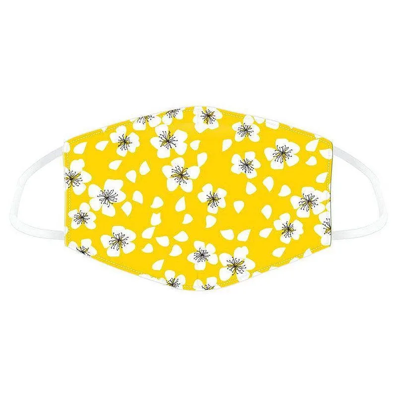 MASK57L YELLOW FLORAL REUSABLE FACE COVERING
