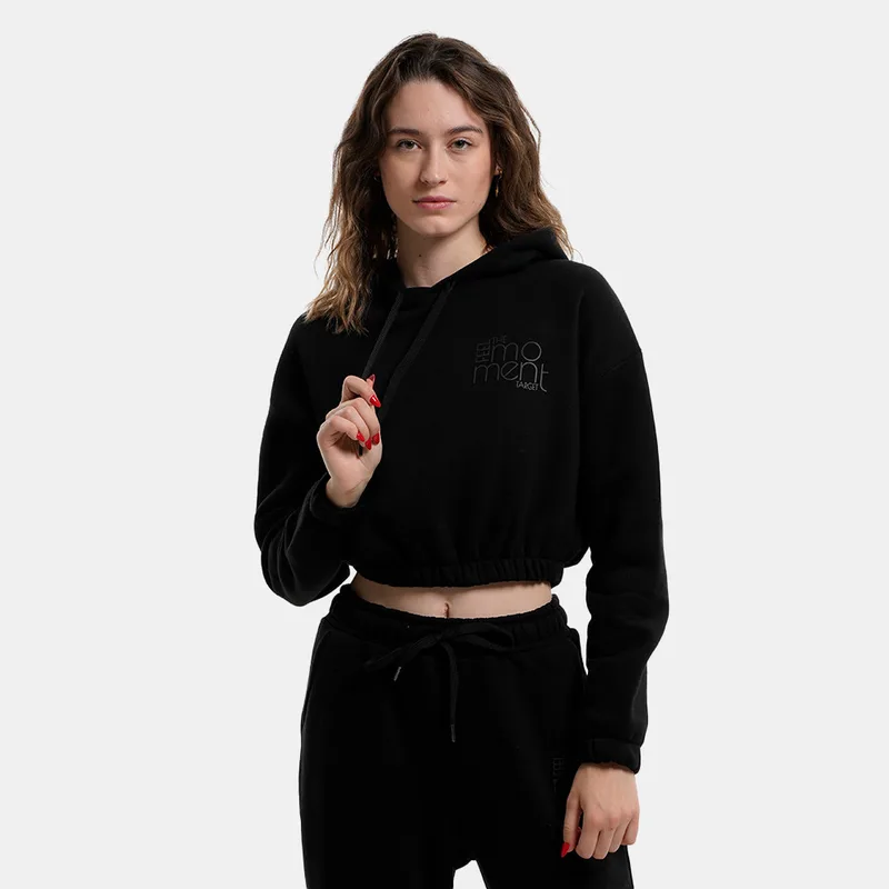 Target Loose Fleece "Moment Loose" Γυναικεία Cropped Μπλούζα με Κουκούλα (9000118377_001)