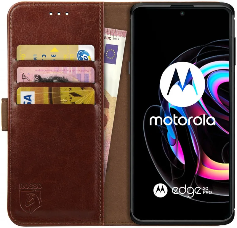 Κόκκινο Element PU Θήκη Πορτοφόλι Motorola Edge 20 Pro - Brown (8719246331275)