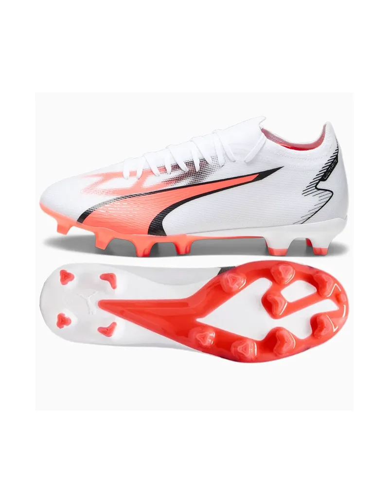 Puma Ultra Match FG/AG 107347-01 Χαμηλά Ποδοσφαιρικά Παπούτσια με Τάπες Λευκά