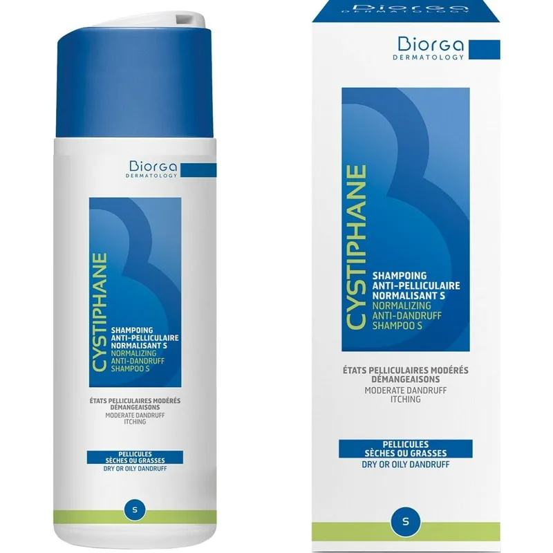 Biorga Cystiphane S Normalizing Anti Dandruff Shampoo Σαμπουάν για την Αντιμετώπιση της Ξηρής, Λιπαρής Πιτυρίδας & της Φαγούρας 200ml