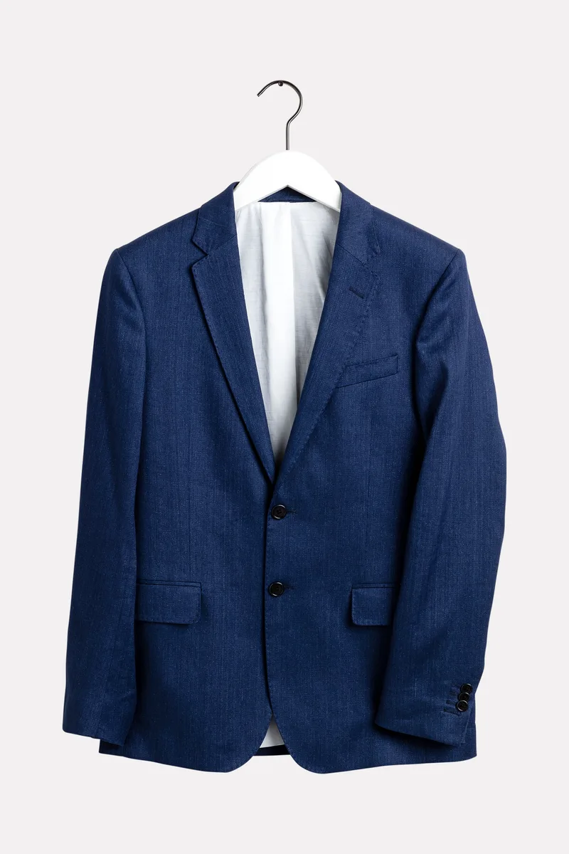 Gant ανδρικό λινό σακάκι με τσέπη στο στήθος Slim Fit - 7705114 Μπλε Σκούρο