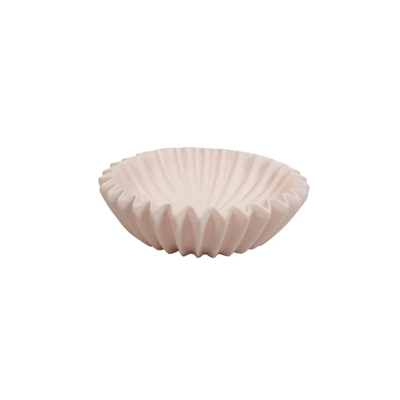 Beauty Home Μπολ κεραμικό Πλισέ – Ανοιχτό Ροζ 29,5×29,5x9cm