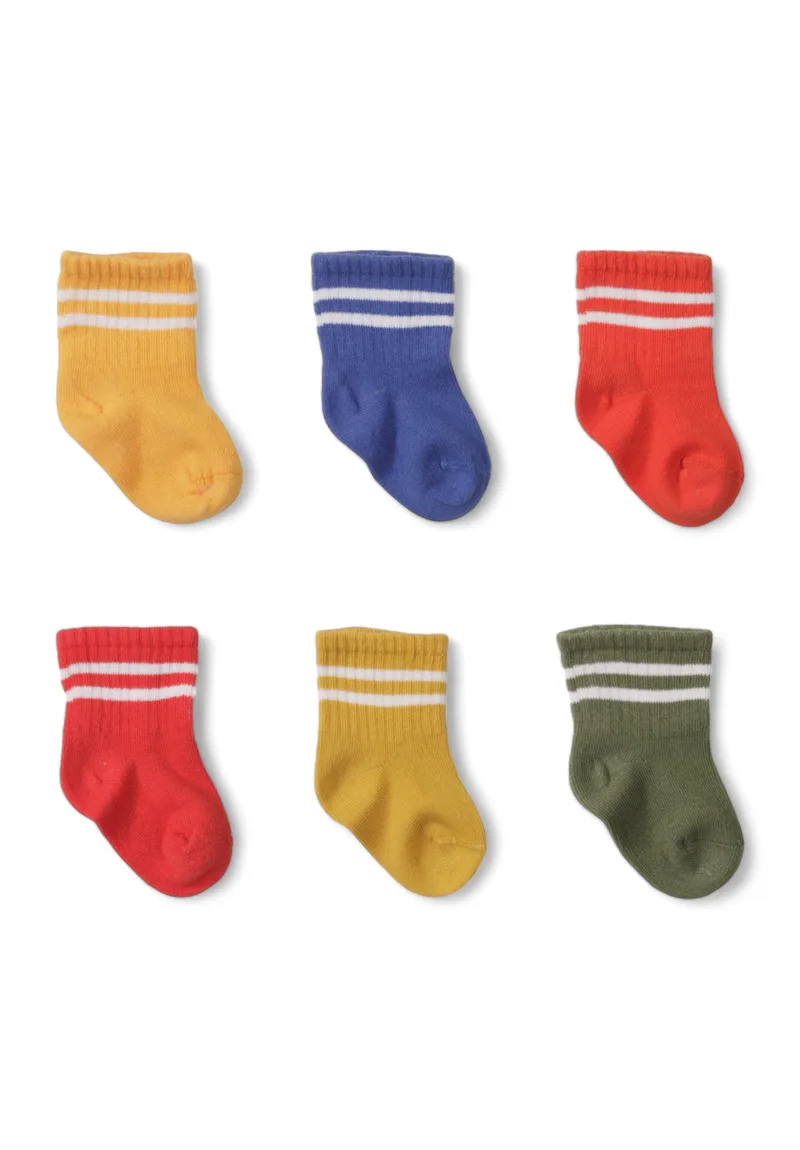 Κάλτσες βρεφικές από οργανικό βαμβάκι Biorganic Stripes Colors 6 Τεμ. BRG6002-Πολύχρωμο