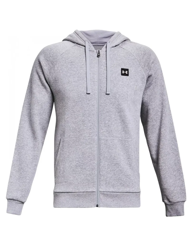 Under Armour Rival Ανδρική Φούτερ Ζακέτα με Κουκούλα και Τσέπες Light Grey 1357111-011