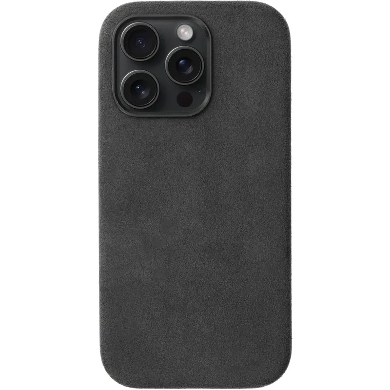 Θήκη iPhone 16 Pro Κόκκινο Avanti Back Cover από Premium Alcantara με MagSafe - Gray (8719246549687)