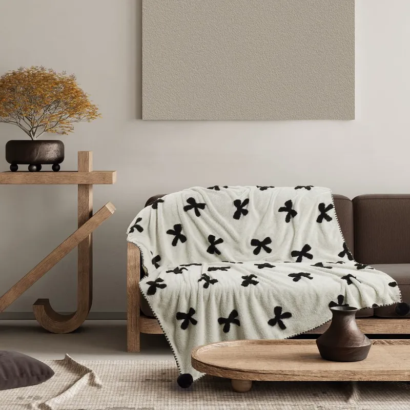 ΚΟΥΒΕΡΤΑ ΚΑΝΑΠΕ DAS HOME JACQUARD FLEECE 1382 BEIGE (130X170CM)