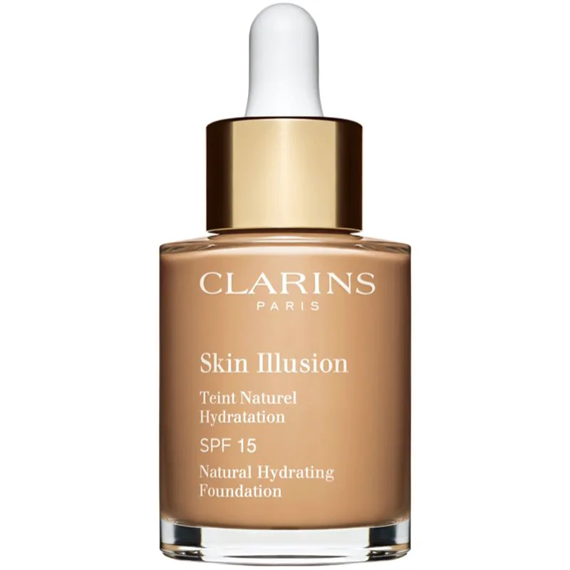 Clarins Skin Illusion Natural Hydrating Foundation λαμπρυντικό ενυδατικό μεικ απ SPF 15 απόχρωση 110N Honey 30 ml
