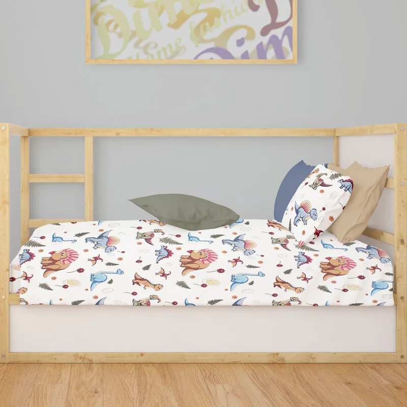 Παπλωματοθήκη Κούνιας 120x160 Dimcol Dinosaur 519 Blue